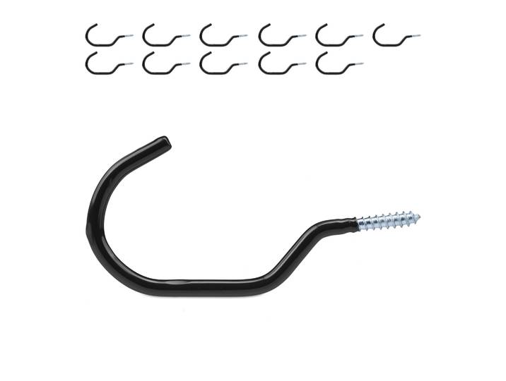 Fahrradhaken 12er-Set Schwarz-Silber