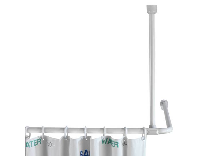 Fixation pour tringle à rideau de douche 57cm Blanc