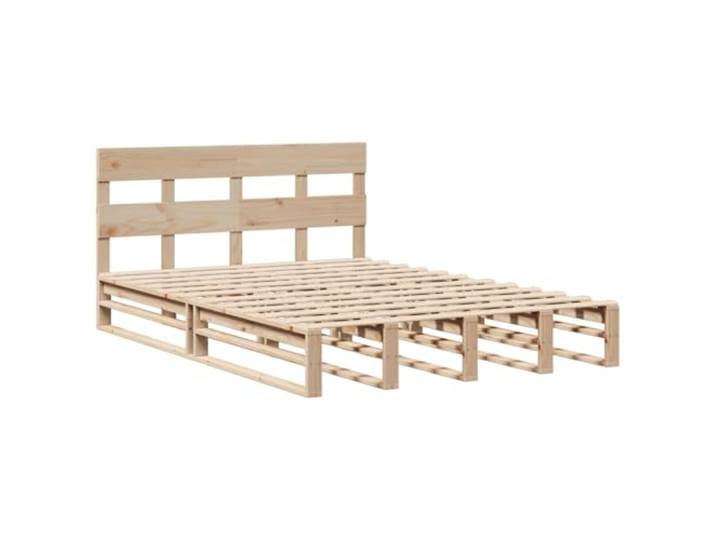 KTHLBRH Bett aus massivem Kiefernholz, 120 x 190 cm Mit Kopfteil, Lattenrost aus Sperrholz, ohne Matratze, Maße 192 x 120 x 82 cm