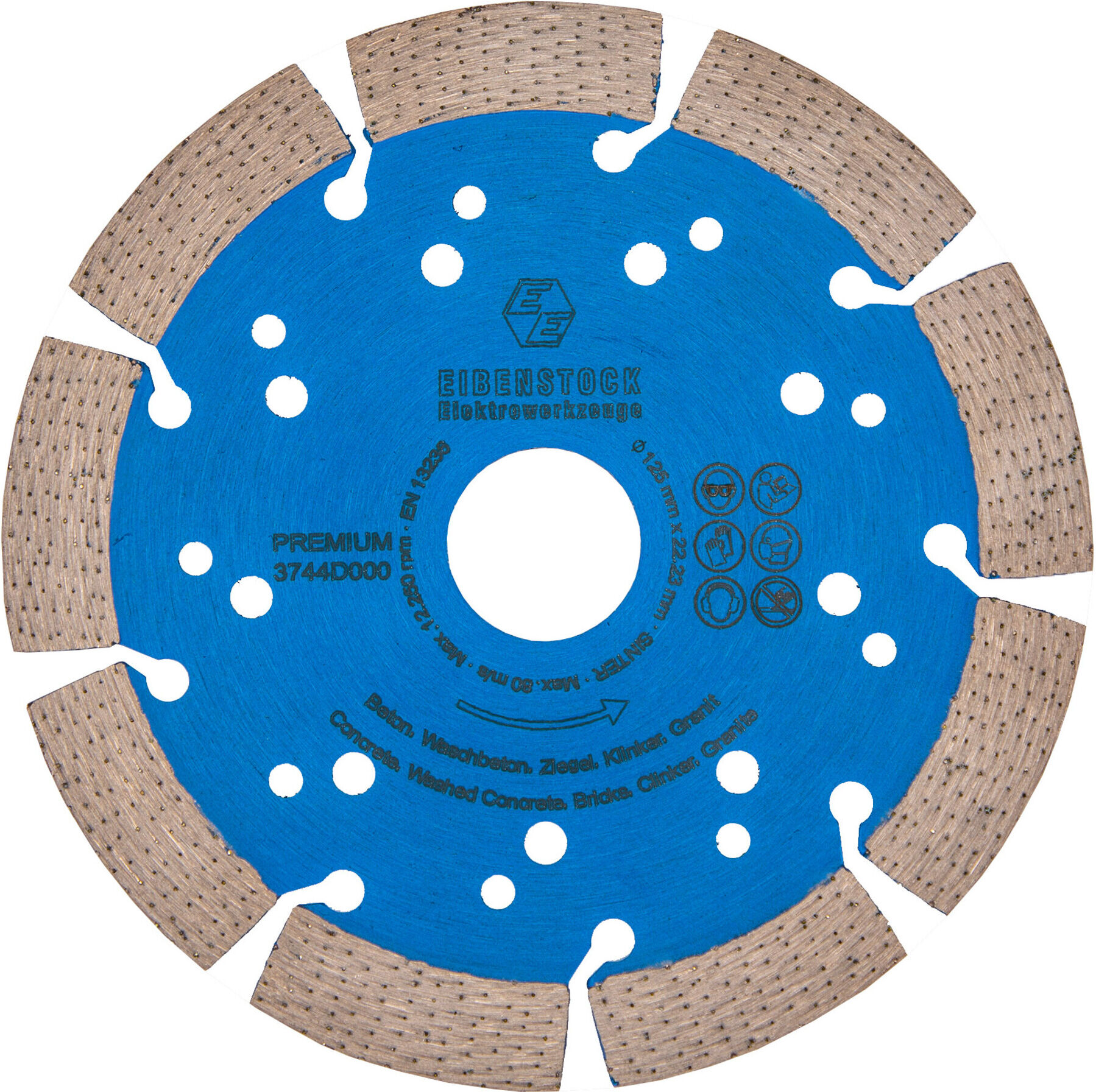 Eibenstock Diamant-Trennscheibe Ø 125 mm -Premium- (für harte Materialien) für EMF125 (3744D000)