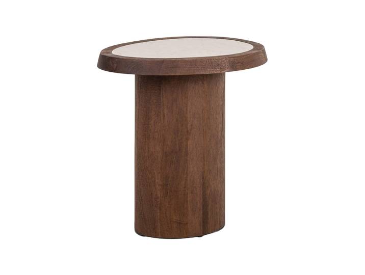 Massiver Design Beistelltisch „Melrose“ mit Marmor-Tischplatte Braun Richmond Interiors