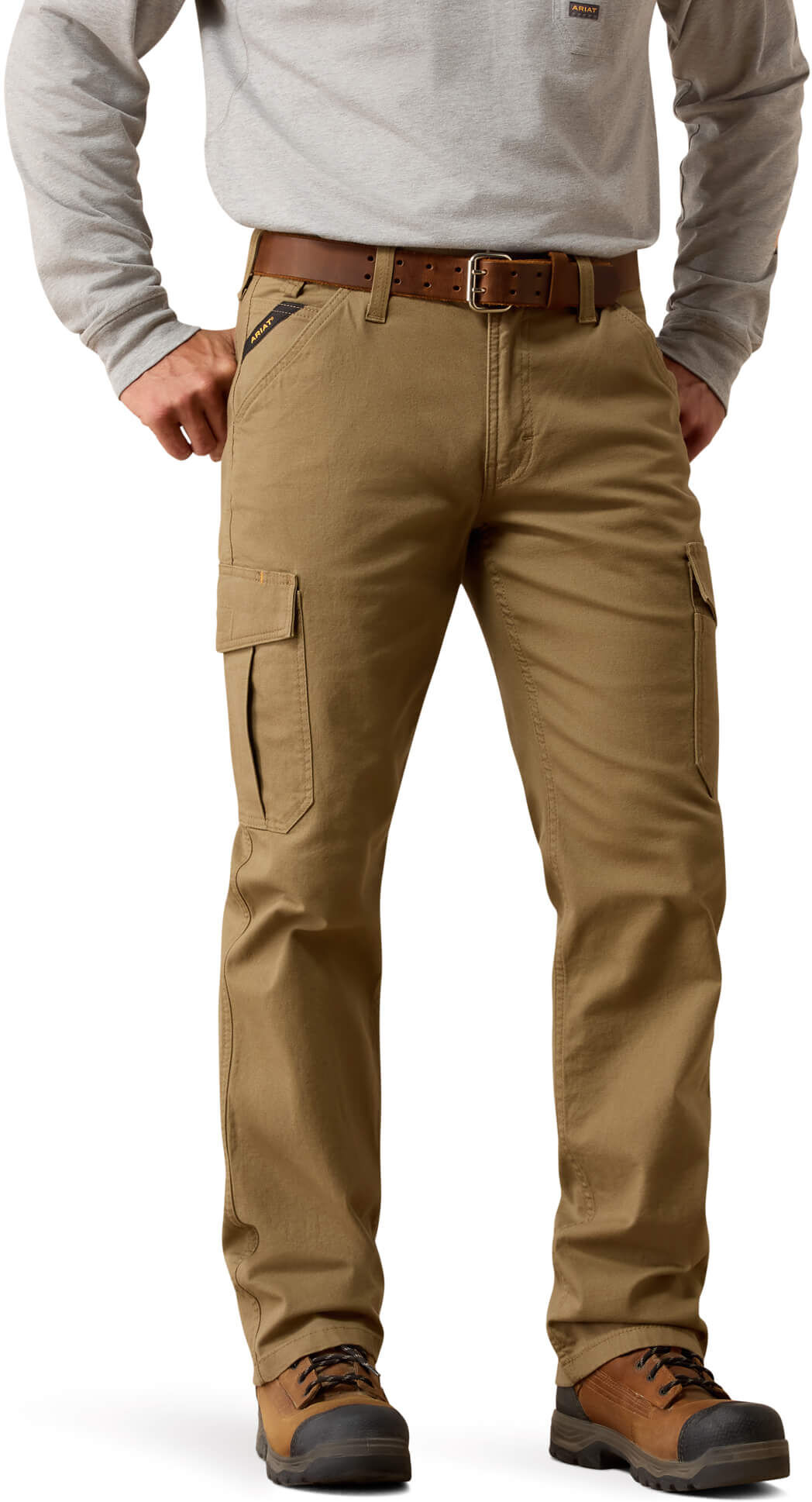 Men's Rebar M4 Relaxed Made Tough Cargo Straight Pant in Field Khaki, Size: 32 X by Ariat