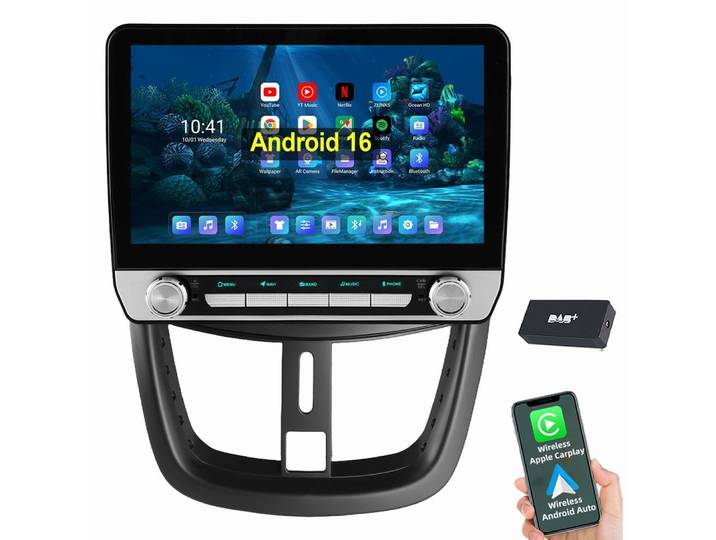 ESSGOO Für Peugeot 207 CC 2006-2015 Carplay GPS WIFI Autoradio (RDS, Digitalradio (DAB), FM, Carplay Android Auto Bluetooth FM AM RDS WIFI GPS Navigationsgerät)