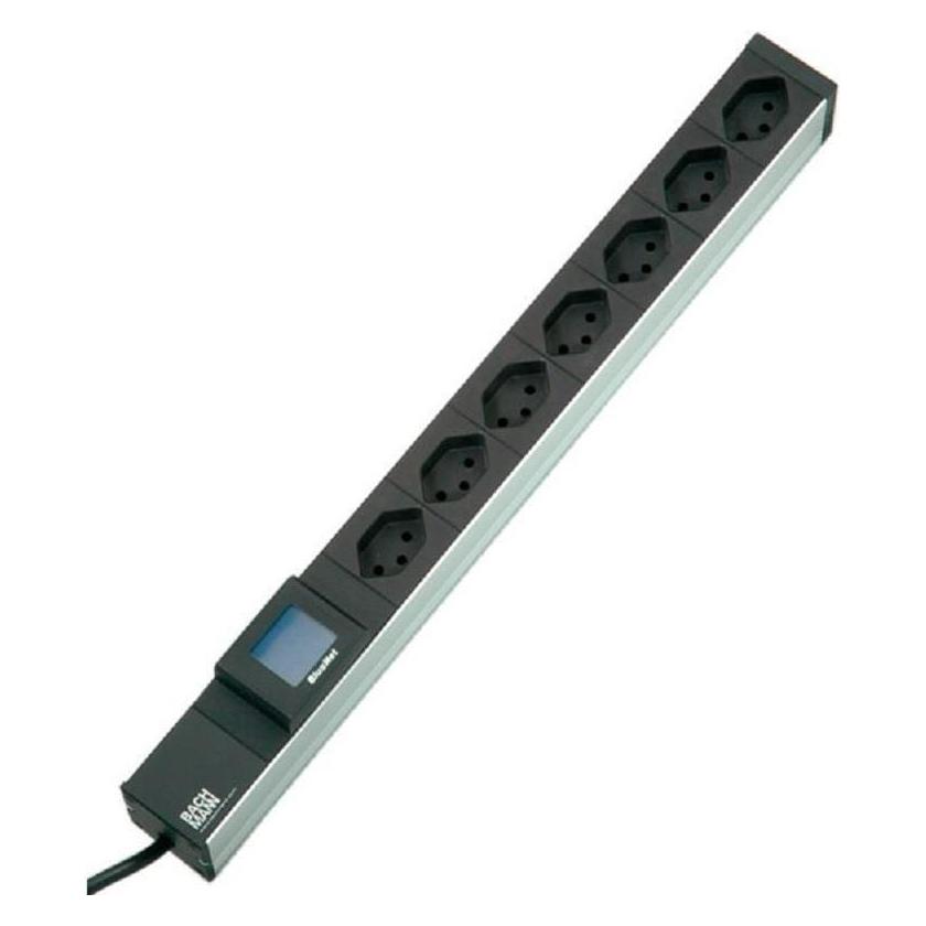 Bachmann Steckdosenleiste 19 BlueNet Metered, 7xT13 (7x, Typ 13, 2 m) (800.2063)