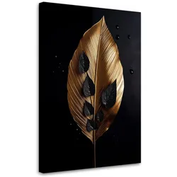 LEINWANDBILD Glamour Loft mit Blattgold 80x120cm