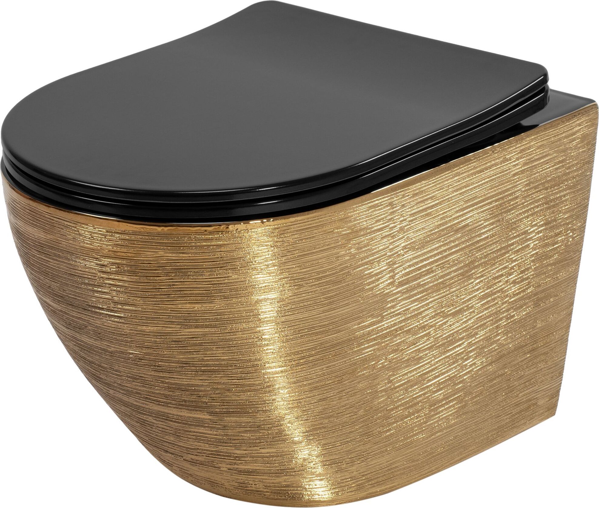 Rea WC Schüssel Randlos Carlo Flat Brush Gold