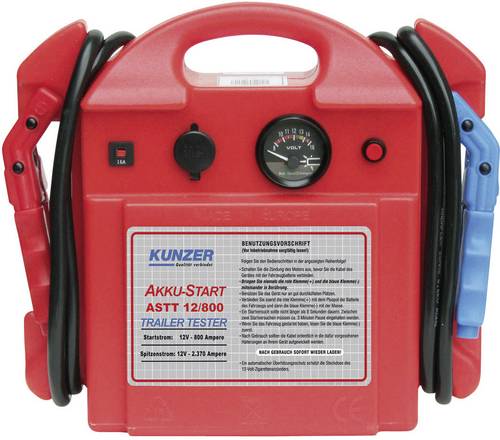 Kunzer Schnellstartsystem ASTT 12/800 ASTT 12/800 Starthilfestrom (12 V)=800A Testfunktion für Anhängerbeleuchtung
