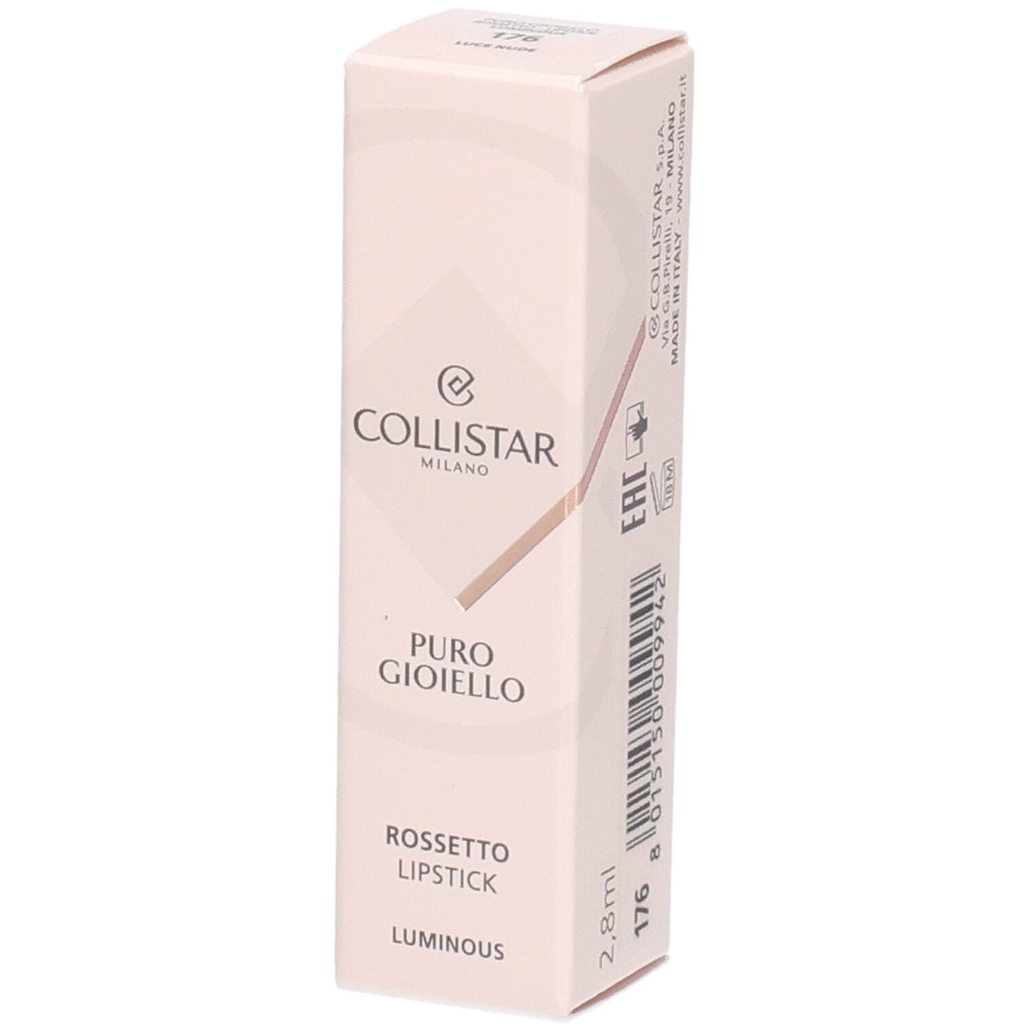 Collistar Puro Gioiello Lipstick Luminous 176 - Luce Nude 2,8ml 2,8 ml Stifte