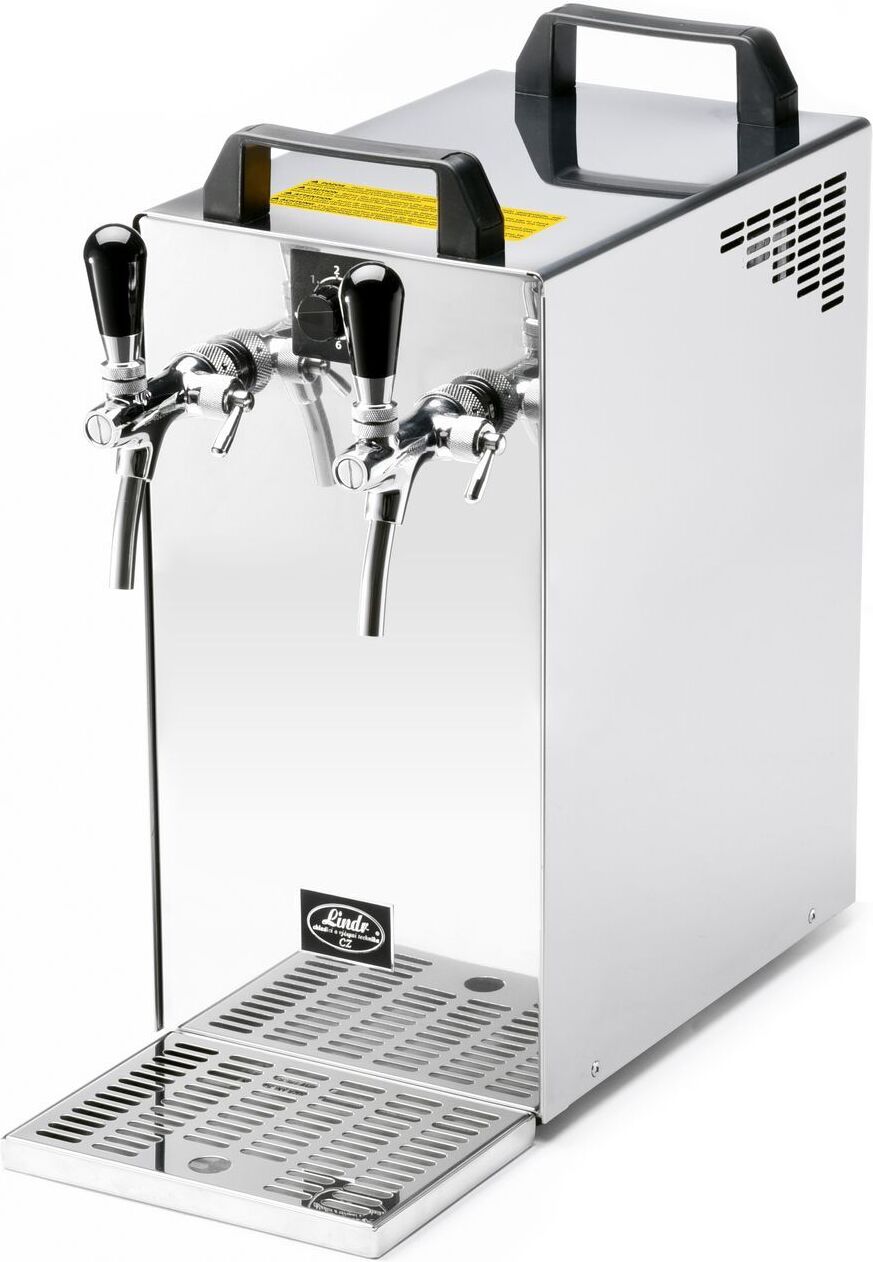Kontakt 40/K Zapfanlage, Bierzapfanlage 2-leitig Trockenkühlgerät aus Edelstahl, 50 Liter/h, mit Membranpumpe, Green Line