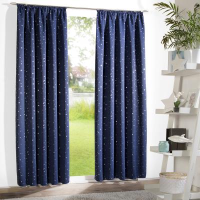 Vorhang WECKBRODT "Sarin", blau (nachtblau), B:135cm H:245cm, Microfaser, Polyester, Gardinen, blickdicht, Thermo, wärme-,kälteisolierend, abdunkelnd, Gardine, Store