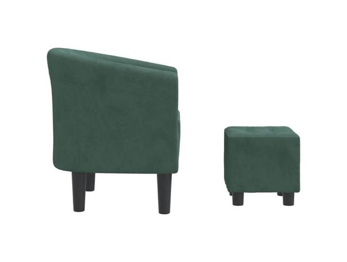Confortable Chaise cabriolet Capacité de charge max : 110 kg avec repose-pied vert foncé velours__26487