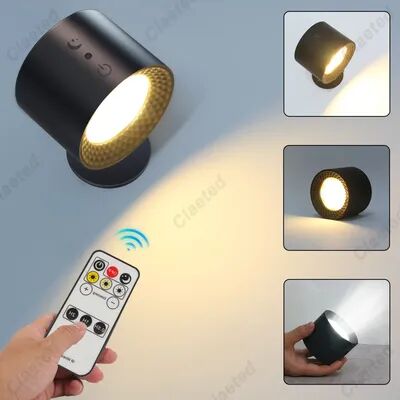 Friendly Fresh Finds Rechargeable LED Wall Sconce With Remote Touch Control USB Charging Cordless Wall Light black
