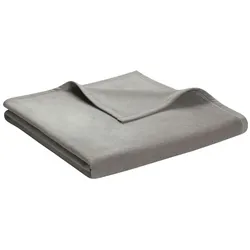 Biederlack Kuscheldecke Uni Colour 150 x 200 cm Mischgewebe Grau Graphit