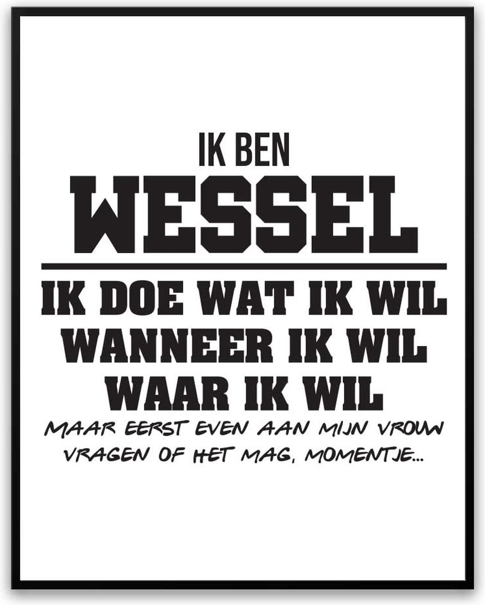 Wessel Partner toestemming vragen Fotolijst met glas 30 x 40 cm - Man Vrouw - Grappige foto poster