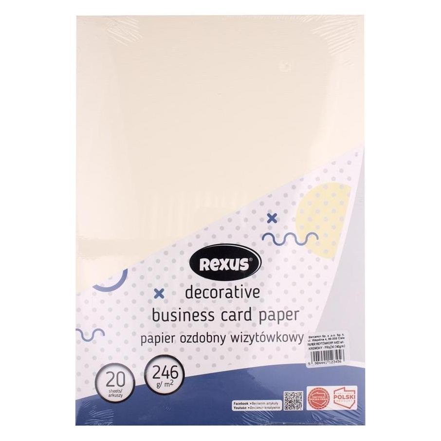 Beniamin A4/20 Blatt cremefarbenes Visitenkartenpapier - Streifen (A4, 20 Blätter, 240 g/m²) (54614617)