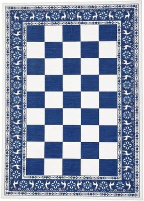 YUN Runner Rug, Washable Christmas Checkered Rug, Non Slip Low Pile Carpet for Entryway or Kitchen