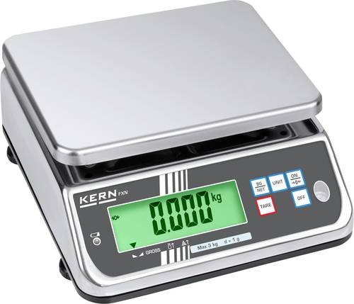 Kern Tischwaage FXN 3K-4N Wägebereich (max.) 3kg Ablesbarkeit 0.5g batteriebetrieben Mehrfarbig