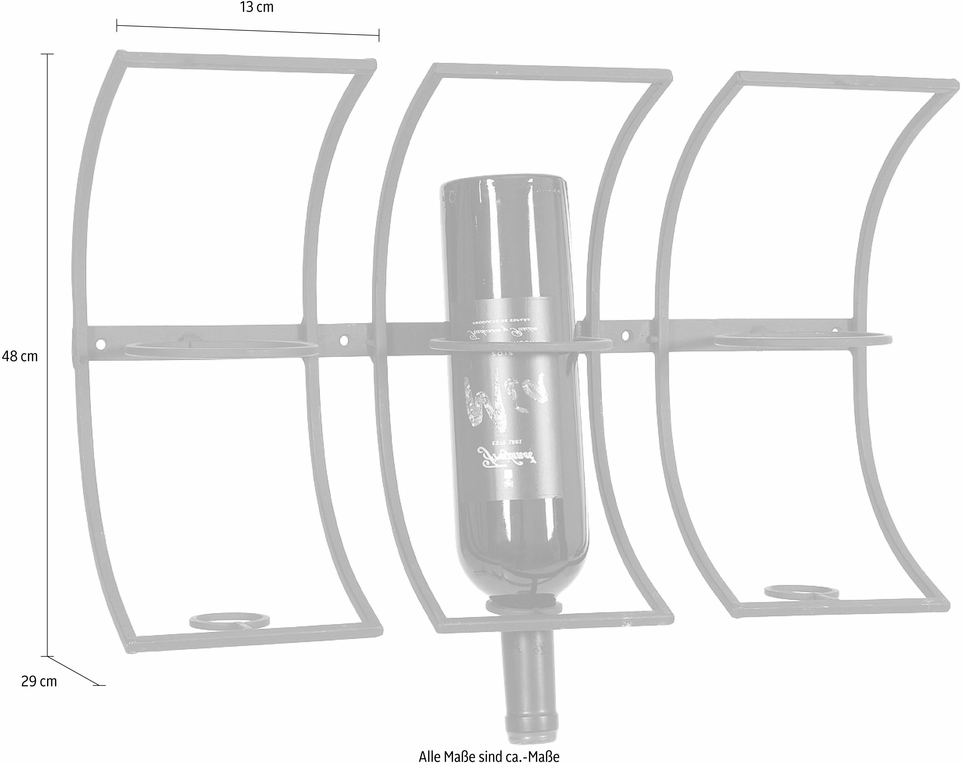 Flaschenregal AMBIENTE HAUS, braun (antikbraun), Metall, Regale, Flaschenregal, zum Hängen 48 cm antikbraun Einheitsgröße