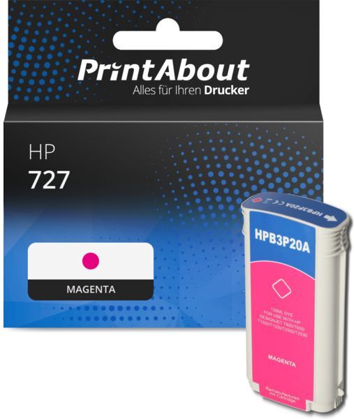 PrintAbout Druckerpatrone kompatibel mit HP 727 (B3P20A) - Magenta - Hohe Kapazität