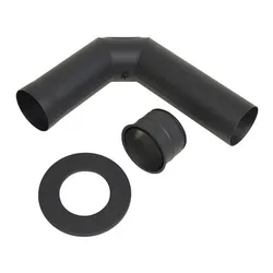 Hark  Kaminofen  Anschluss-Set  graphit  Standard  Knie  +  Wandfutter  +  Rosette