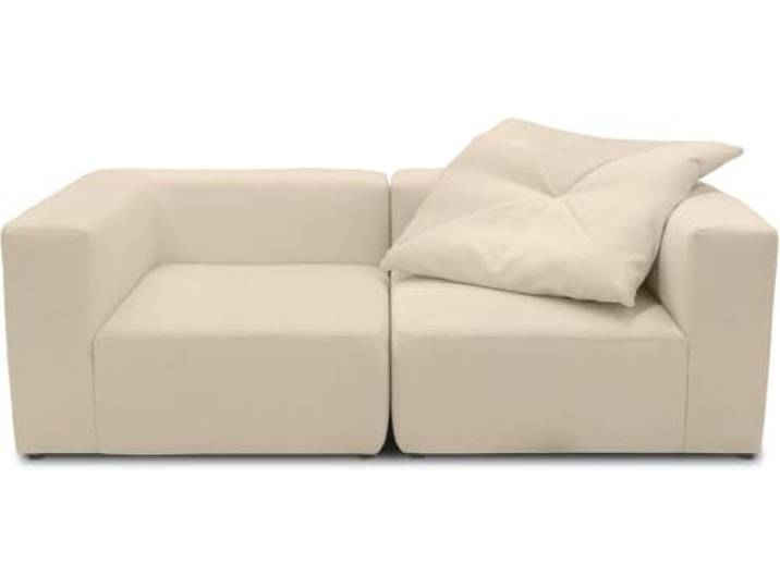 DOMO. collection Sofa Adrian, Modul-Sofa, 2 Sitzer aus Zwei Ecksesseln, Bigsofa, Modul-Couch, 2 Einzel-Polsterelemente, 2er Couch, 216 x 108 x 69 cm (BxTxH), beige