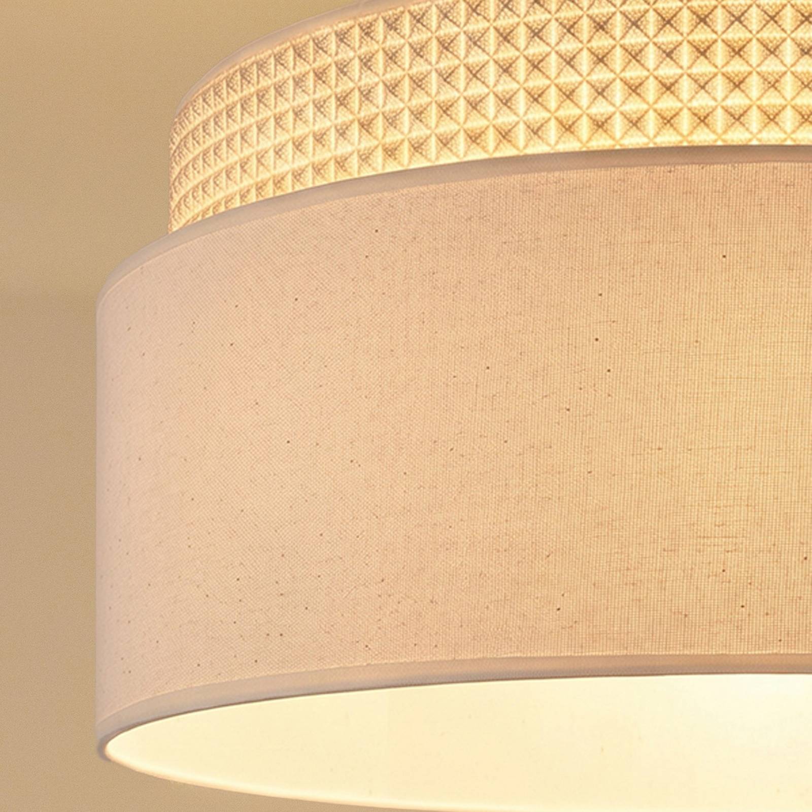 Hängelampe Milano Duolla, creme / amber, für Wohn- / Esszimmer, Textil / Stoff / Seide, Junges Wohnen, Pendelleuchte