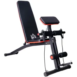 HOMCOM Multifunktion Trainingsbank Hantelbank mit Feder Gewicht bis 120kg