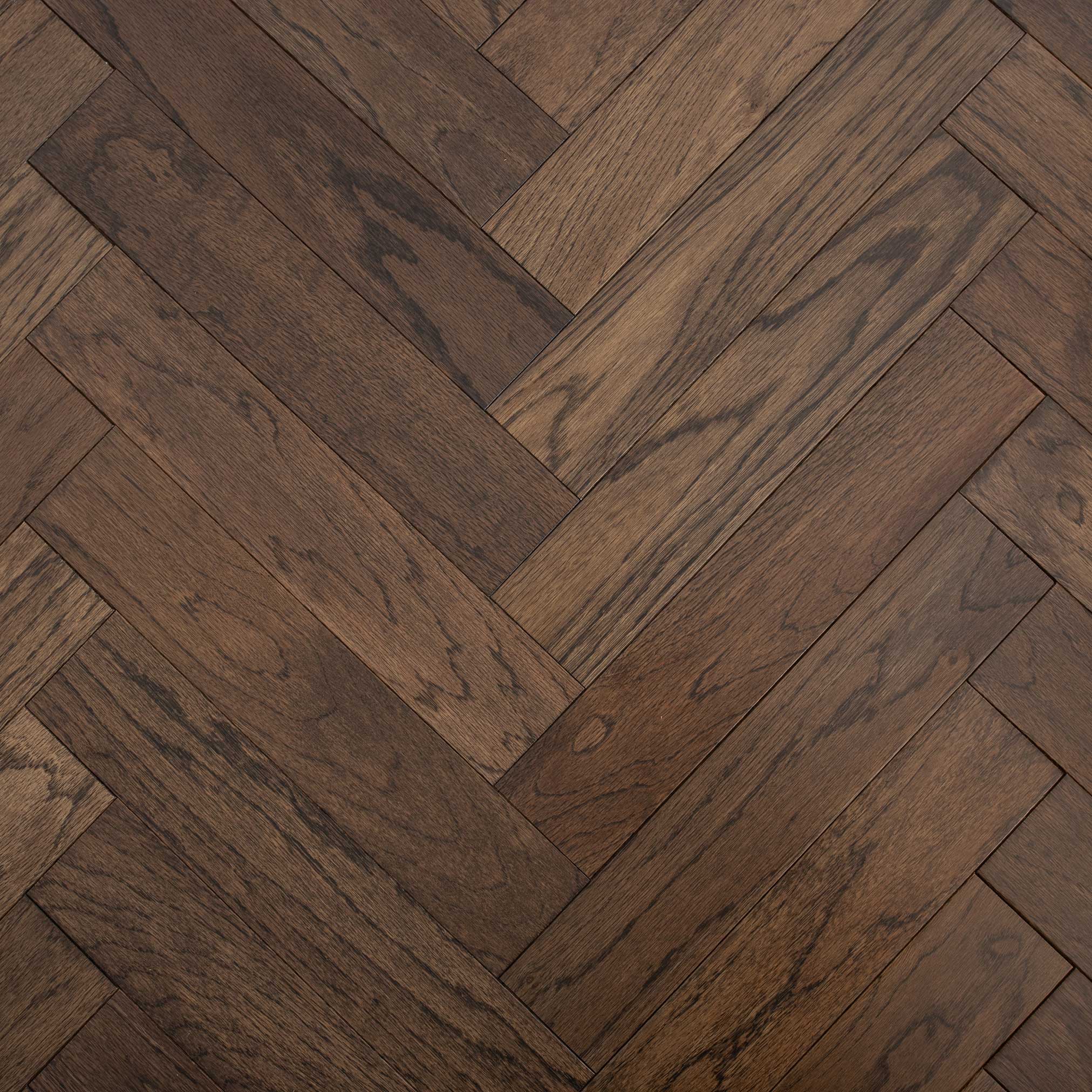 Luxury Flooring Herringbone Dark Engineered Oak Smooth & Lacquered Flooring - 10mm x 350mm x 70mm