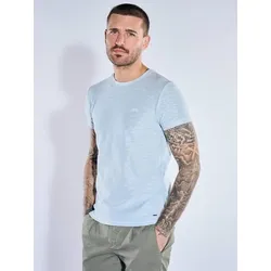 emilio adani Herren Rundhals T-Shirt Blau slim fit uni Rundhals - XL