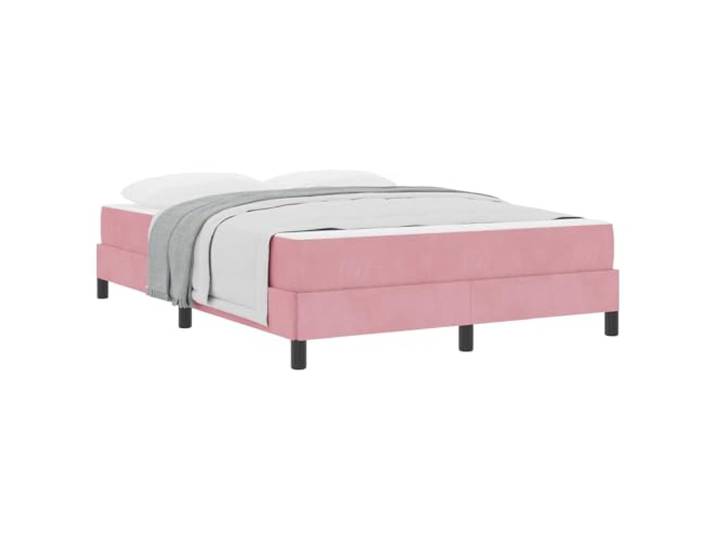 PUGYNBK Boxspringbett, Rosa, 160 x 210 cm, mit Matratze Mit Stoff bezogen, Massivholzrahmen, Taschenfederkerne, mittlere Festigkeit, Verwendung im Innenbereich