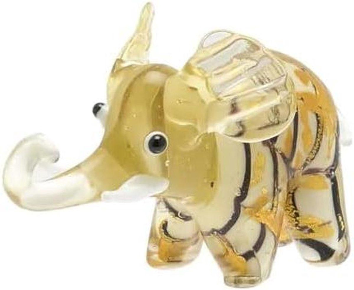 Handgemaakt Kristallen Olifant Figuur - Multicolor Ornament voor Huisdecoratie - 8 x 6 cm