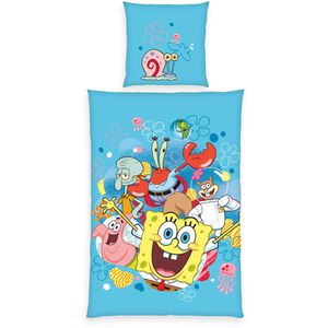 Herding Bettwäsche SpongeBob Fun, 4475210050, Renforcé, Kissenbezug 80x80 cm und ein Bettbezug 135x200 cm