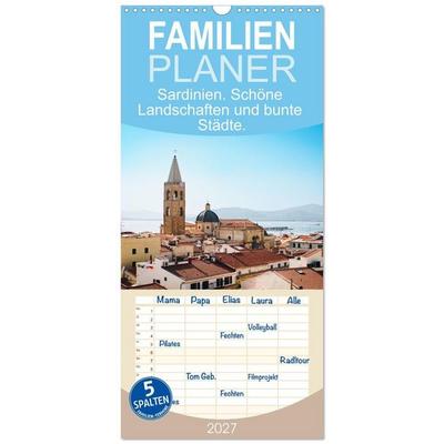 Familienplaner 2027 - Sardinien. Schöne Landschaften und bunte Städte. mit 5 Spalten (Wandkalender, 21 x 45 cm) CALVENDO