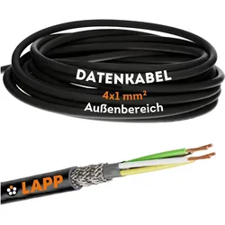 Lapp, Kabelleitung, 10 Meter 1030542 LiYCY geschirmte Steuerleitung 4x1 mm2 I UV-resistent I Signalkabel 4 adrig I (10 m)