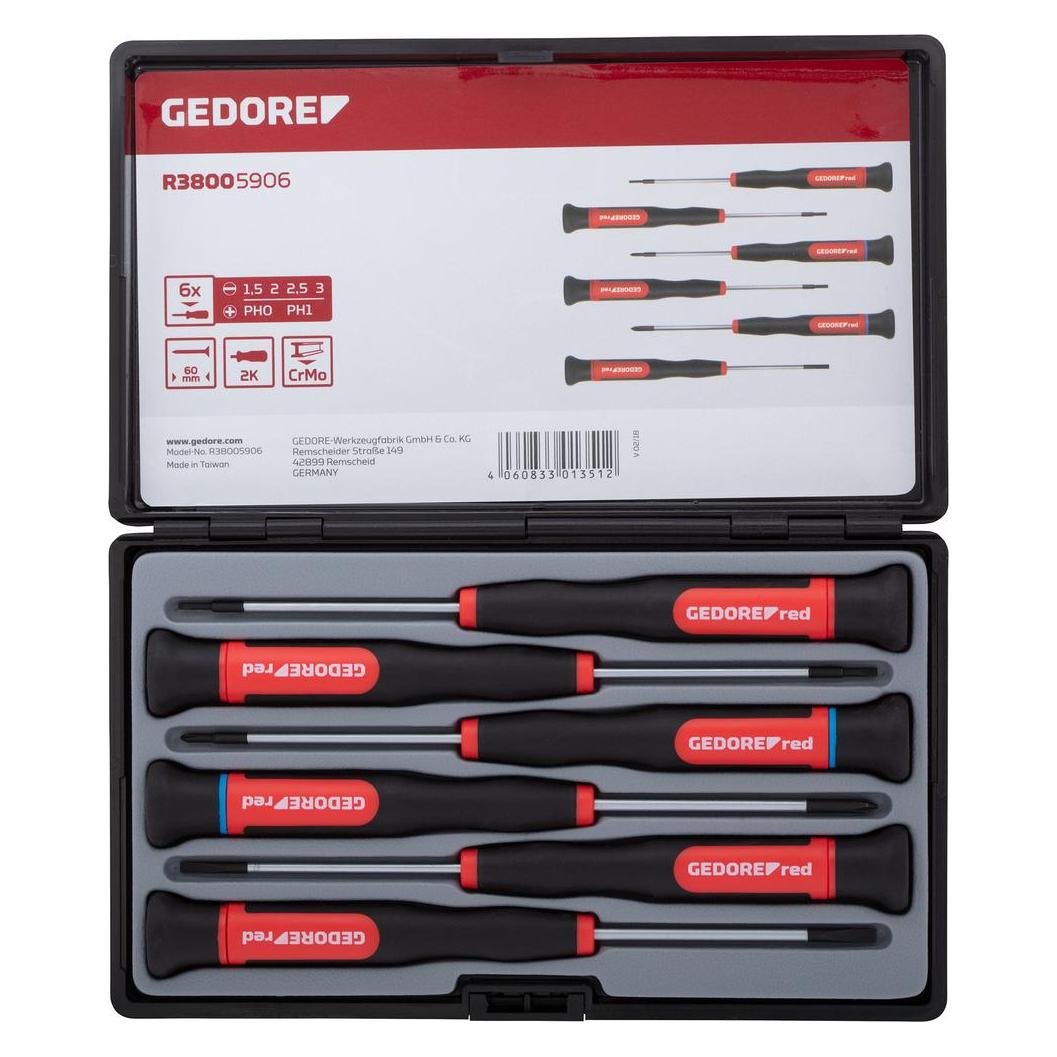 Gedore Red red R38005906 2K-Elektronikschraubendreher-Satz PH+SL 6-teilig (3301351)