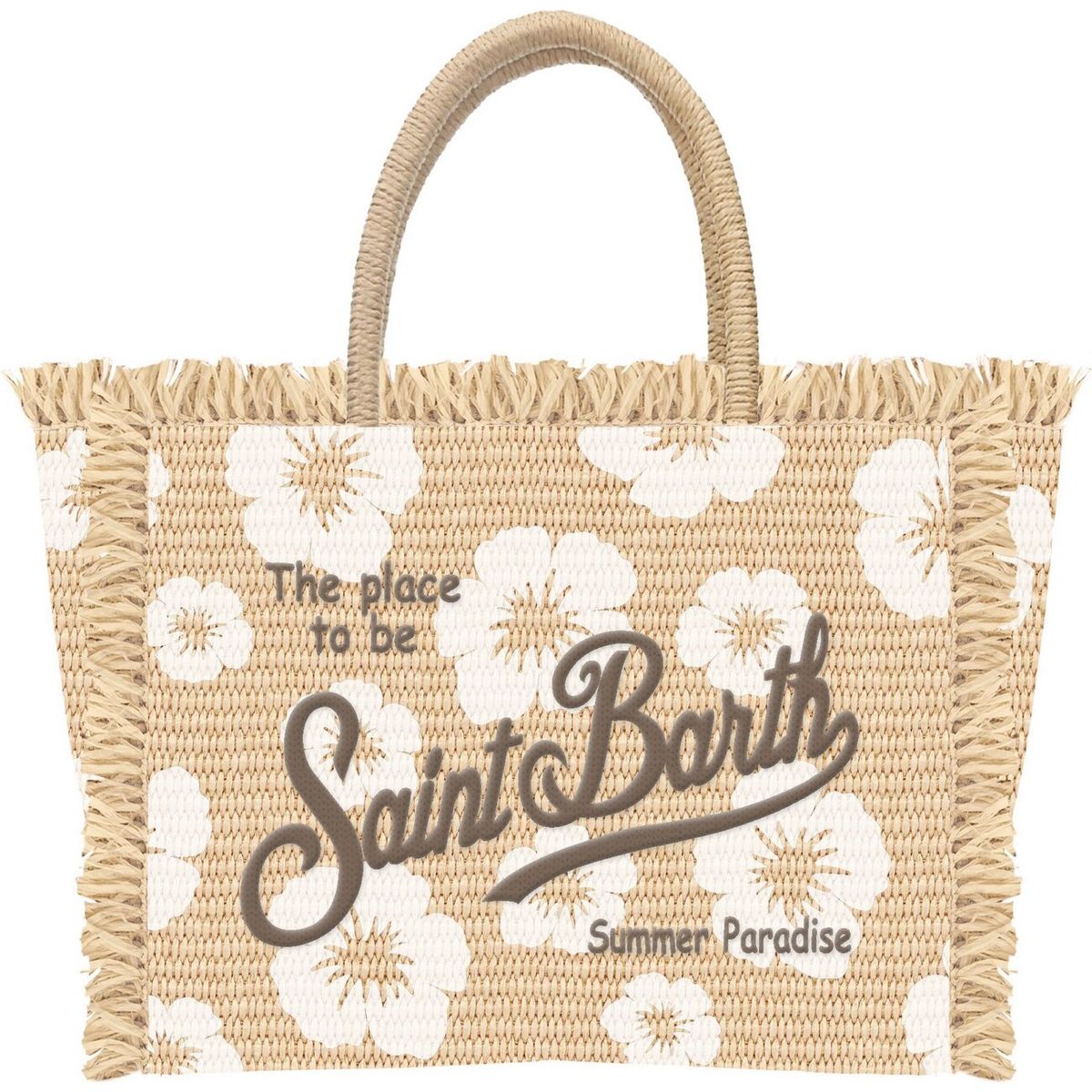 MC2 Saint Barth Colette Straw N Hand Bag With Strap hibiscus 1110 emb (03047L) ONE SIZE COL001703047L-03047L-ONE SIZE