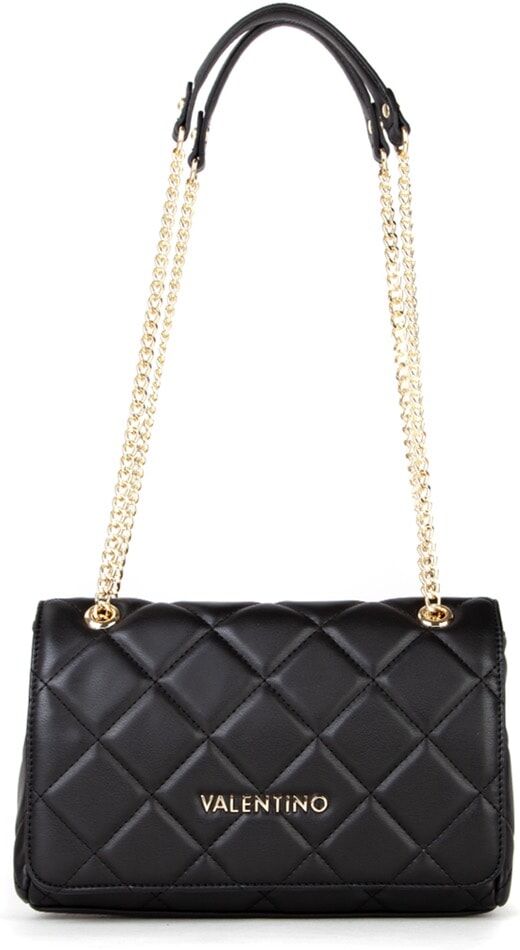 Umhängetasche VALENTINO BAGS "OCARINA", Damen, Gr. B/H/T: 25,5cm x 17cm x 9cm, schwarz (nero), Lederimitat, Taschen Umhängetasche, Henkeltasche Schultertasche Handtasche Damen mit goldfarbenen Details nero B/H/T: 25,5cm x 17cm x 9cm
