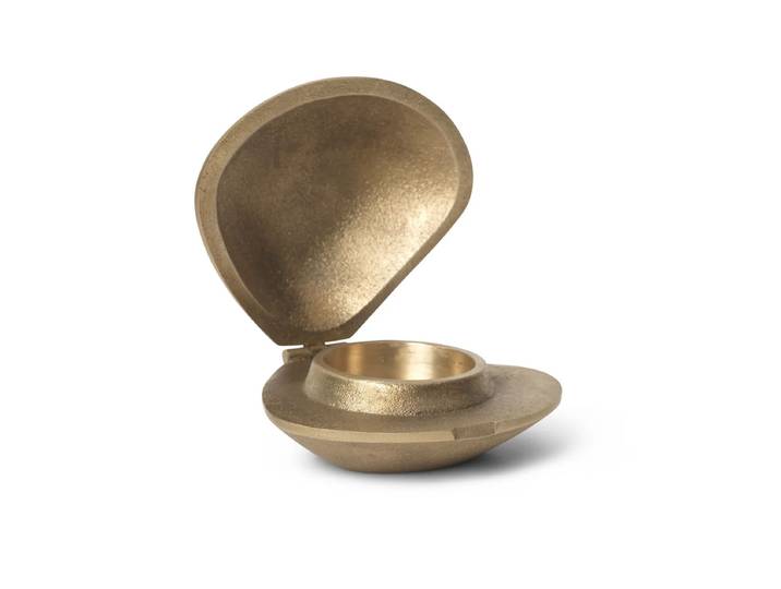 Ferm Living - Clam Teelichthalter, messing