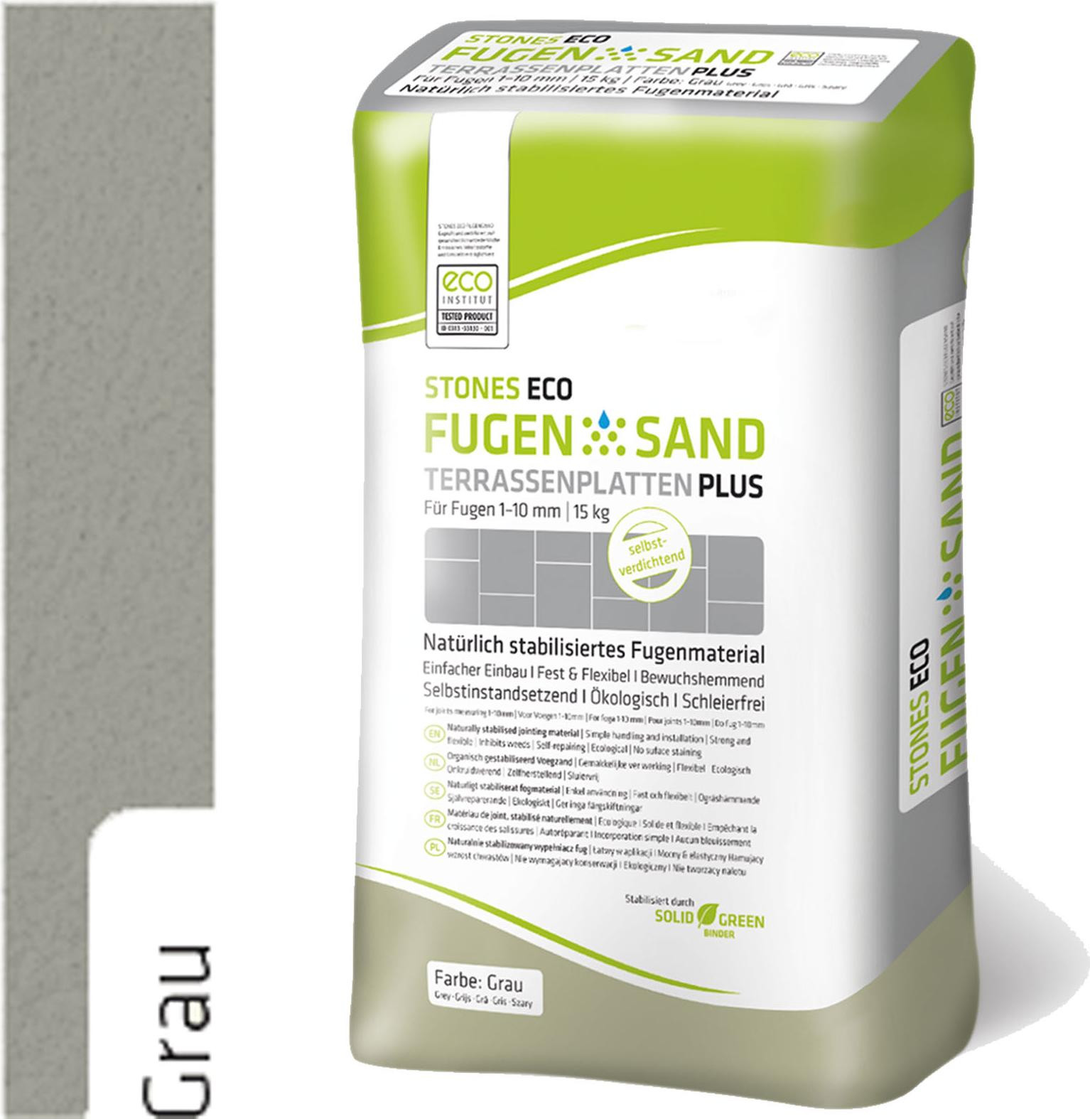 STONES ECO Fugensand voor terrastegels, grijs, 15 kg