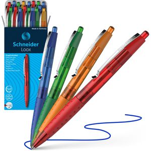 Schneider Kugelschreiber Loox, 135580, farbig sortiert, Schreibfarbe blau, 20 Stück