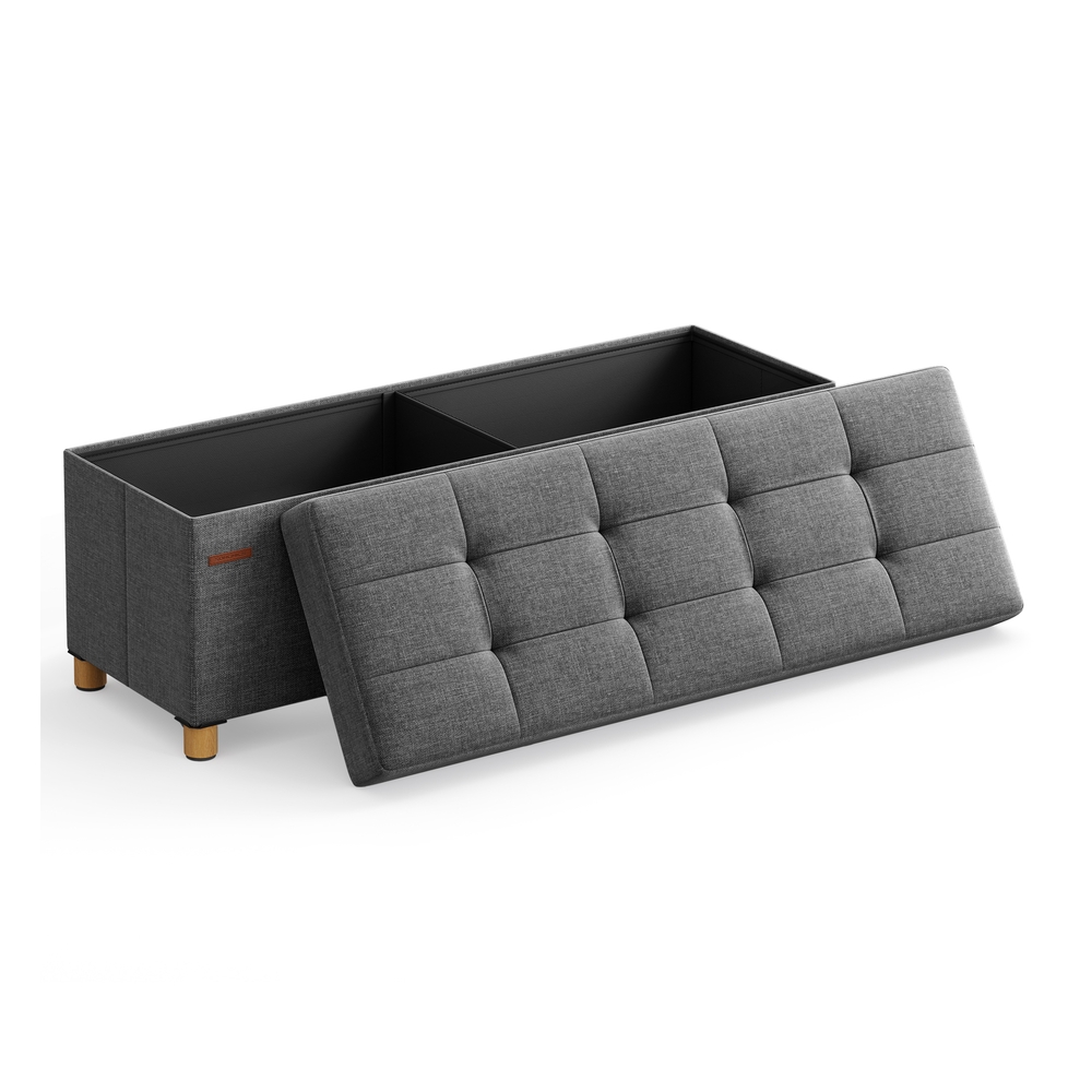 SONGMICS Sitzbank mit Stauraum klappbar dunkelgrau B34LSF018G11