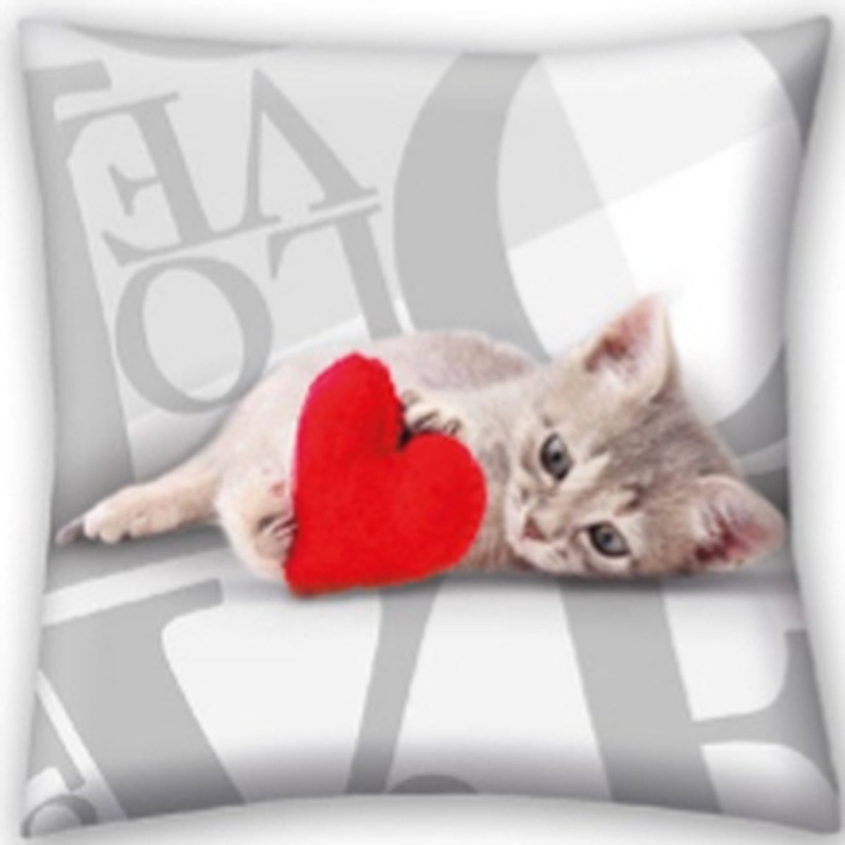 Valentines Sweet Cat Sierkussen - Multi - 40 x 40 cm