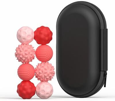 Inspired Finds Magnetic Sensory Fidget Balls Silicone Stress Relief Calming Toy Set 8pcs Red