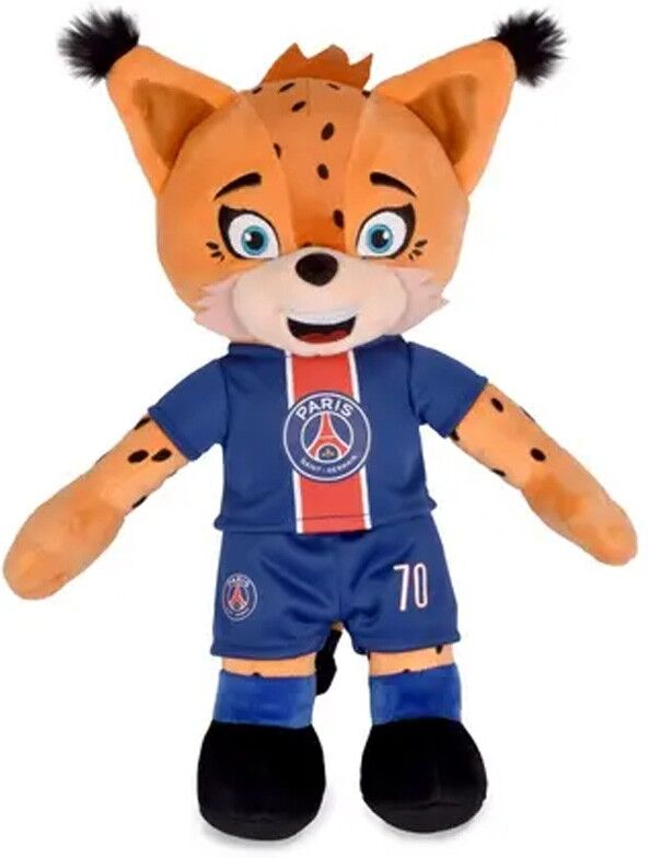 Peluche PSG Mascotte Germain le Lynx 25 cm - Doudou et compagnie