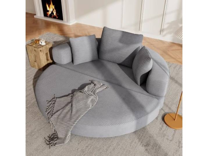 Fiednoy Faltbares Schlafsofa, Modulares Sofabett aus Cordstoff Modulares Sofabett mit hohem Rand und Kissen, Vielseitige Schlafcouch für Apartment und Schlafzimmer，250 kg