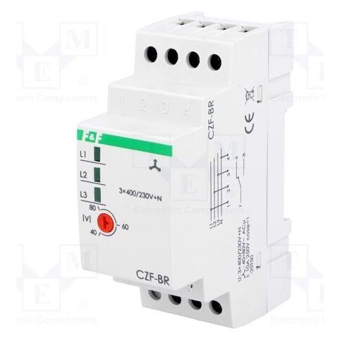F&R Phasenausfall- und Unsymmetrierelais 10A 1P 4 Sek. 40-80 V CZF-BR (CZF-BR)