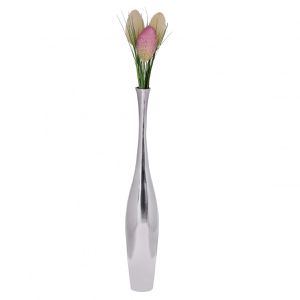 Wohnling Vase WL1.919, Bottle S, Aluminium, silber, Solifleur-Bodenvase, bauchig, Höhe 75 cm