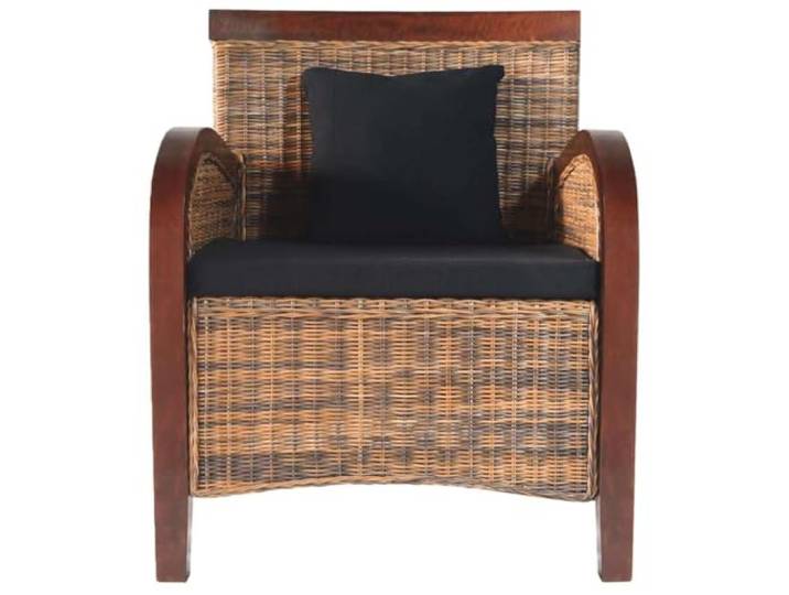 KTHLBRH Sessel aus handgeflochtenem Rattan mit Kissen, Mangoholz, Echtes Rattan, Mangoholz, inklusive Kissen, für den Innenbereich, Tragkraft 110 kg, handgefertigt
