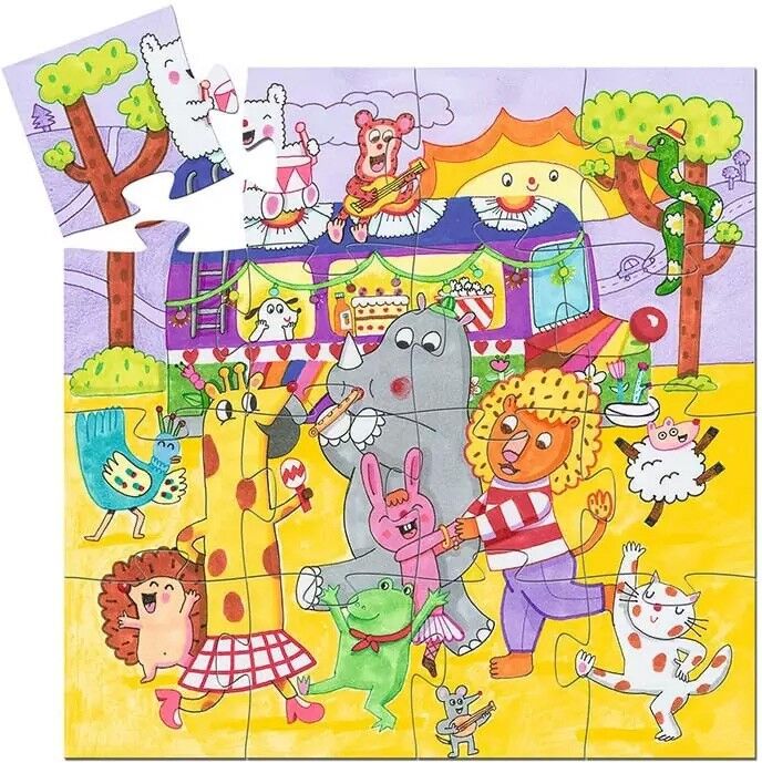 Puzzle 16 pcs Le bus arc-en-ciel - Djeco