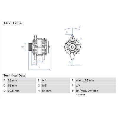 BOSCH Generator 0986046150 für Opel Vaughall HOLDEN
